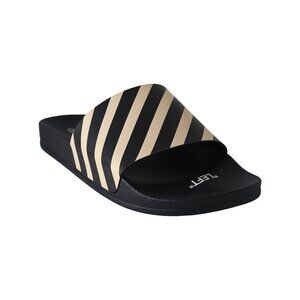 Off-White Diag Striped Slides Black Beige